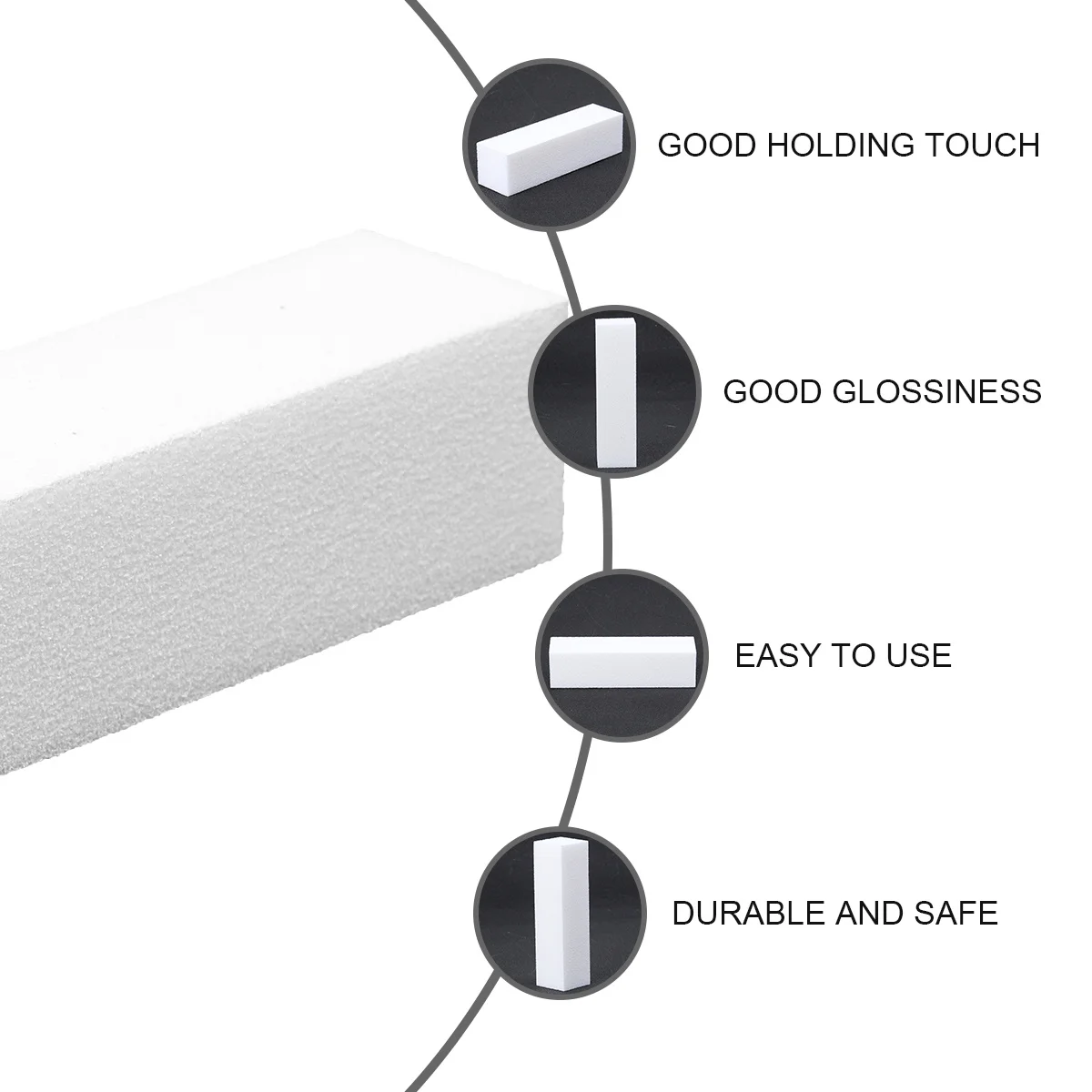 Schuren Nagelvijl Gereedschap Wit Dubbelzijdig Polijstvijl voor Natuurlijke Gel Polish Prep Manicure Pedicure Behandeling Gemakkelijke Stap om Pro te Pro