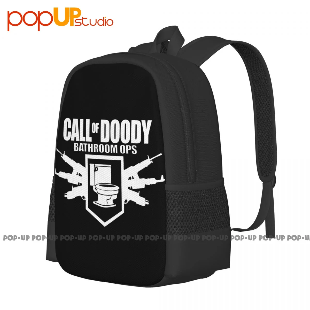 Call Of Doody Duty Bathroom Ops Elite Toliet Backpack Large Capacity Vintage Beach Bag Gym Tote Bag Multi-function