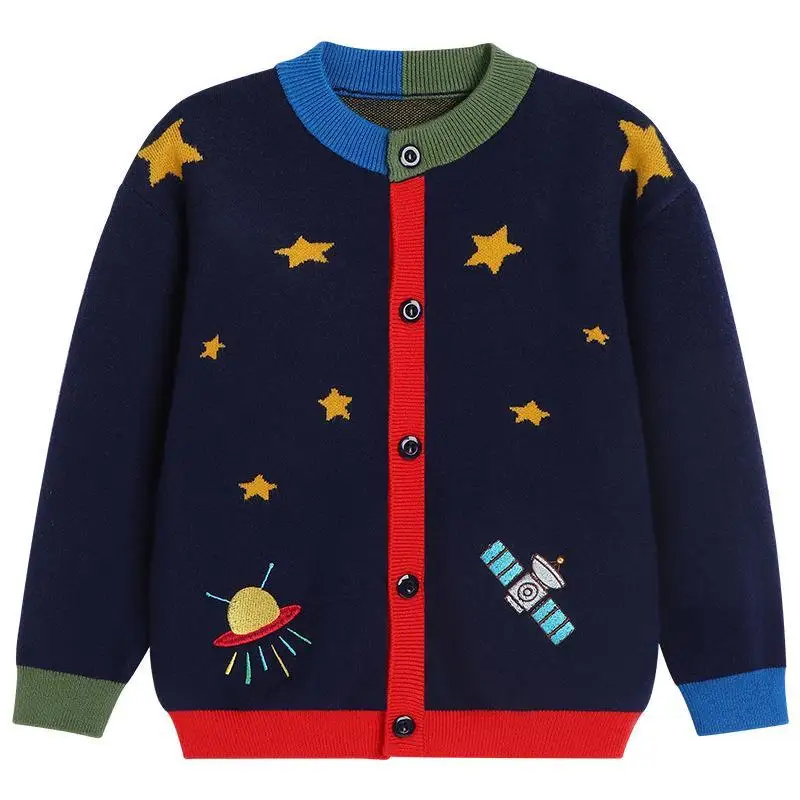 2024 Autumn New Children Boys Knitted Sweater Boy Baby Knitting Sweater Long Sleeves Fashion Trendy Clothing Versatile Tops