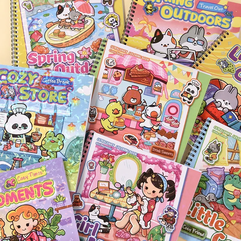 Fun Activity Painting Book Children's Puzzle Coloring Book Drawing Graffiti Coloring Book Cute Coloring Book