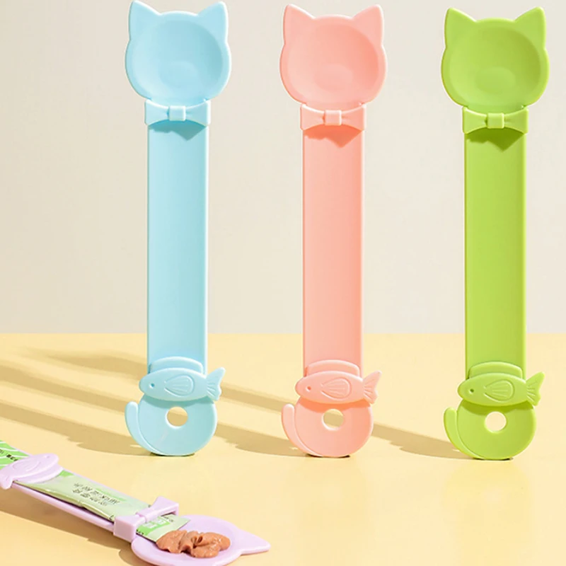 القط قطاع المغذية ملعقة مقبض طويل القطط الغذاء قطاع عصارة الحيوانات الأليفة اللحوم الطين علاج الاستغناء ملعقة للقطط مستلزمات الحيوانات الأليفة #3