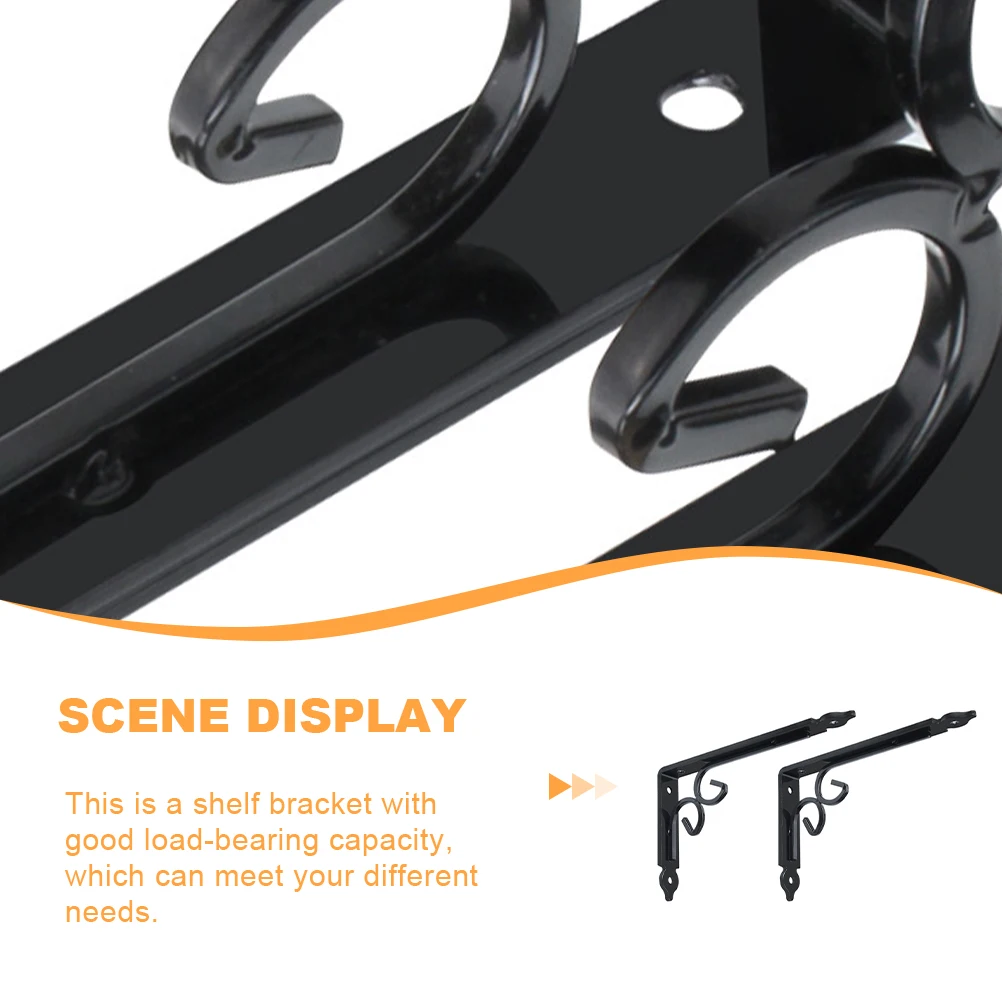 

2 Pcs Wall-mounted Iron Bracket Storage Shelves Heavy Duty Triangle Floating Brackets