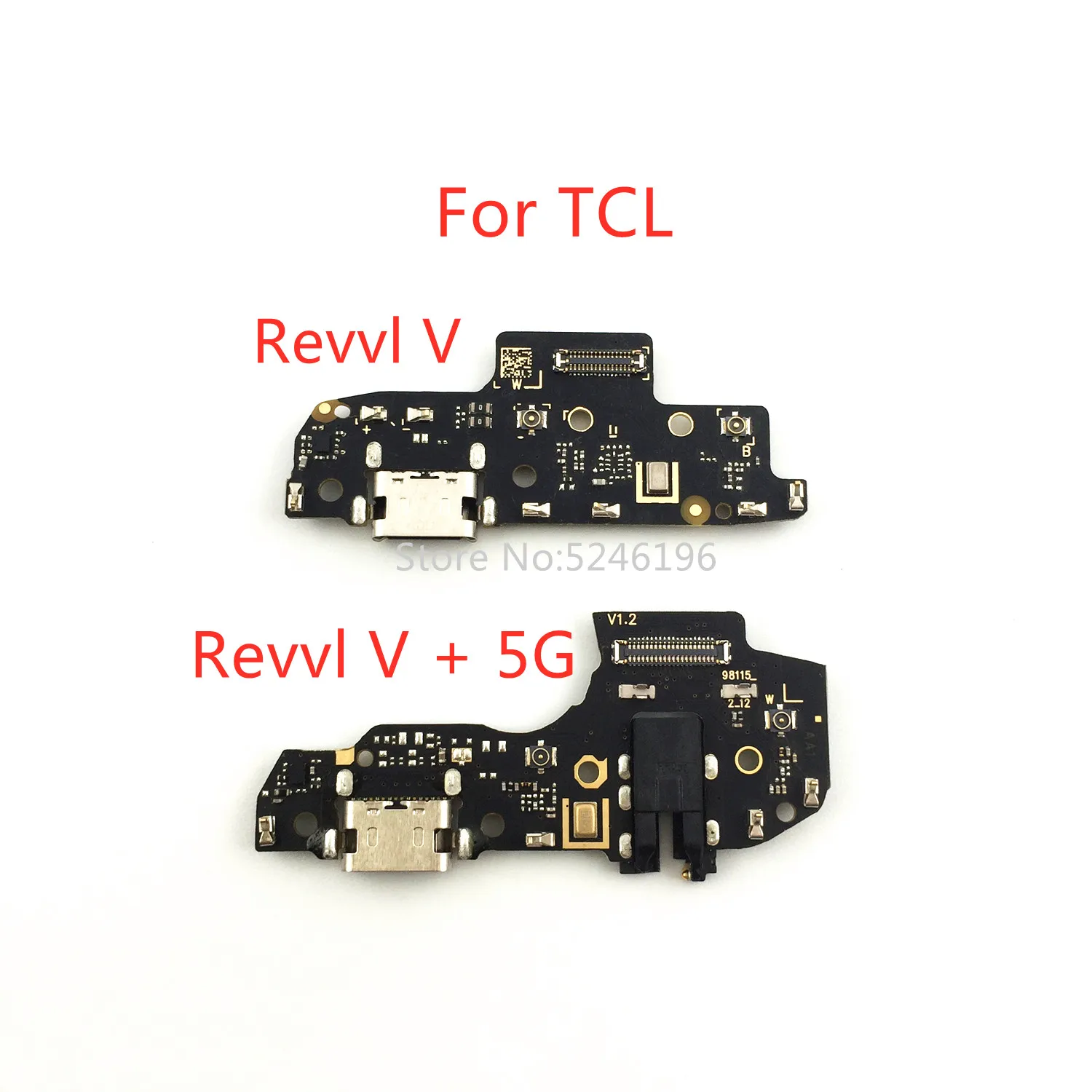 USB 충전 포트 충전기 베이스 커넥터, TCL Revvl V + 5G TCL Revvl V Plus 5G 교체 부품, 1 개