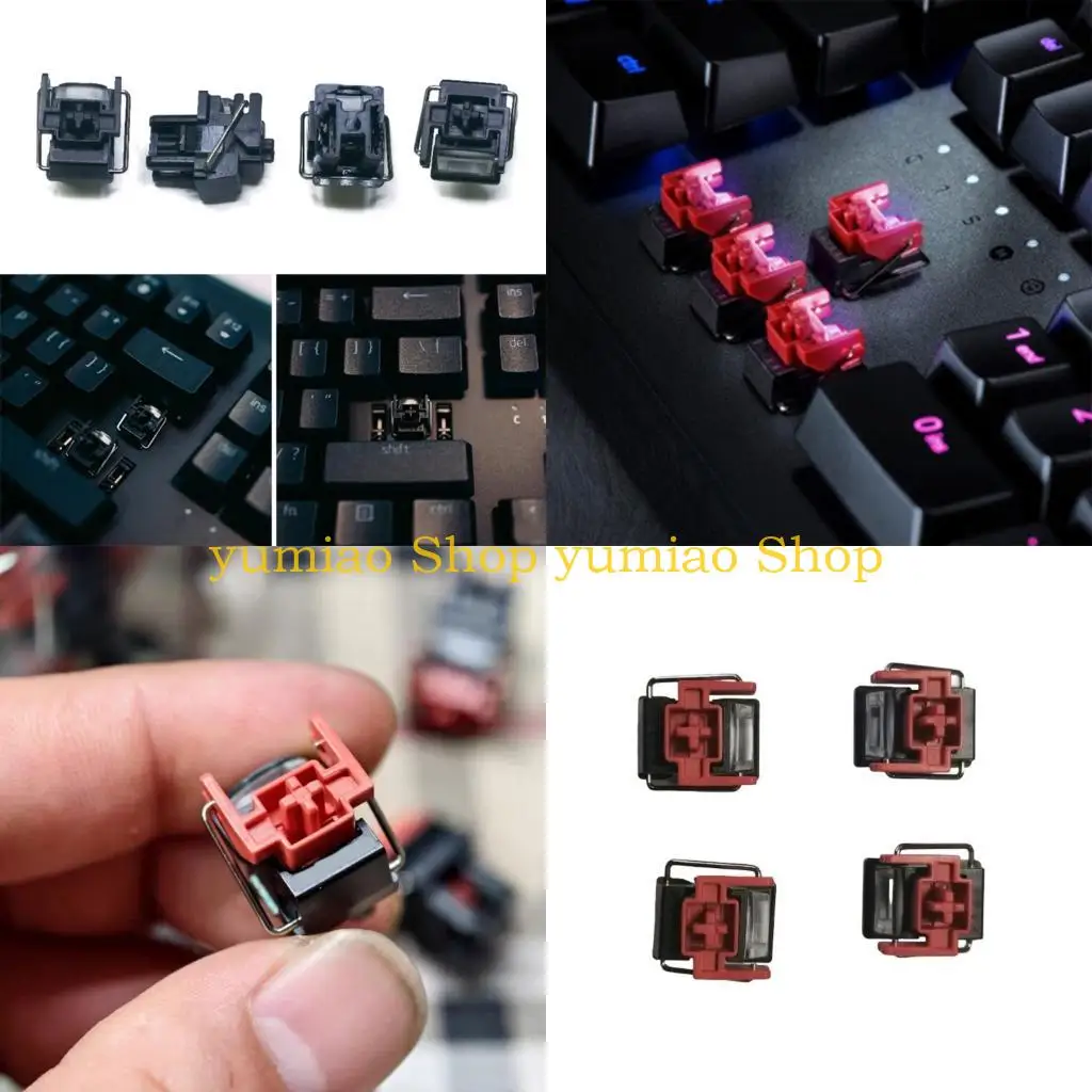 587B 4PCS Gaming Keyboards Switches Opt Clicky Linear 1.5mm Quick Triggering and 45g Light Force for Smooth Typing