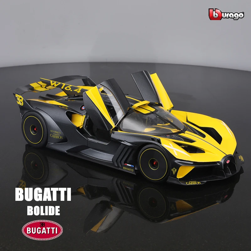 Bburago 1:18 Newest Hot Sale Bugatti Bolide Supercar Static Model Alloy Car Model Decoration Collection Gift Toy