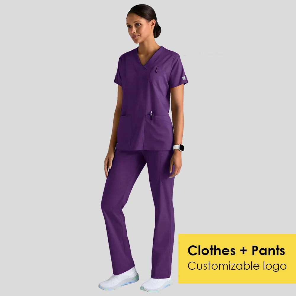 

Женский спортивный комплект для медсестры, скраб-щеткой, больничный женский спортивный комплект, костюм с короткими рукавами, костюм для мытья рук
