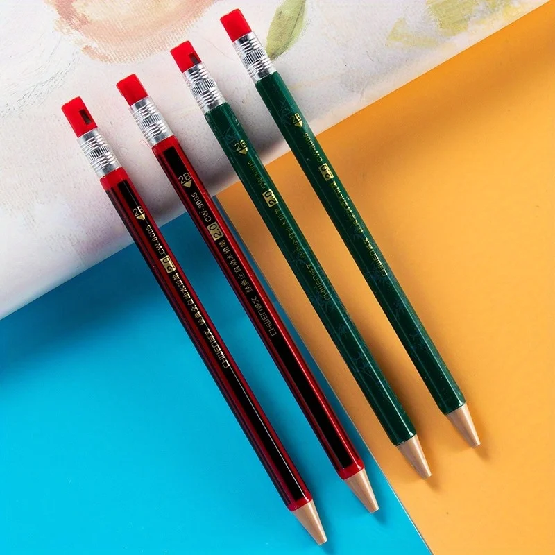 3pc Random 2.0mm Simulated Pencil Automatic Pen Pencil Drawing Writing 2B Propelling Pencils School Supplies Stationery view 5
