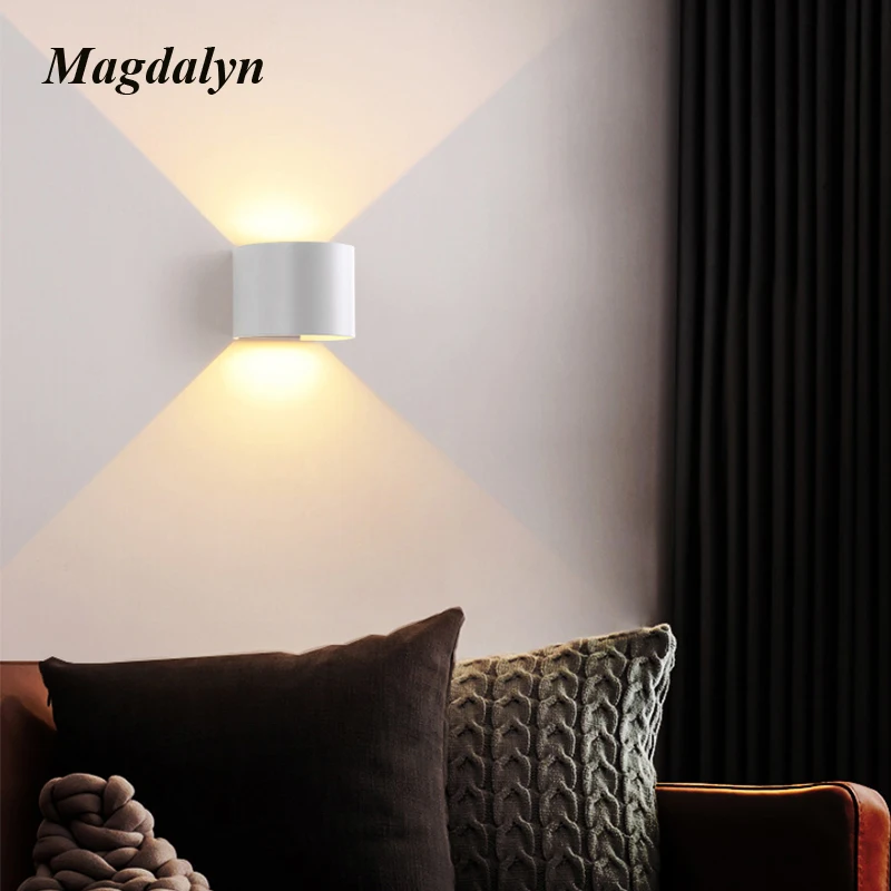 Magdalyn Wasserdichte Außenwand Lampe Moderne Atmosphäre Nacht Led Schlafzimmer Decor Indoor Hause App Wifi Steuer RGB Aluminium Licht