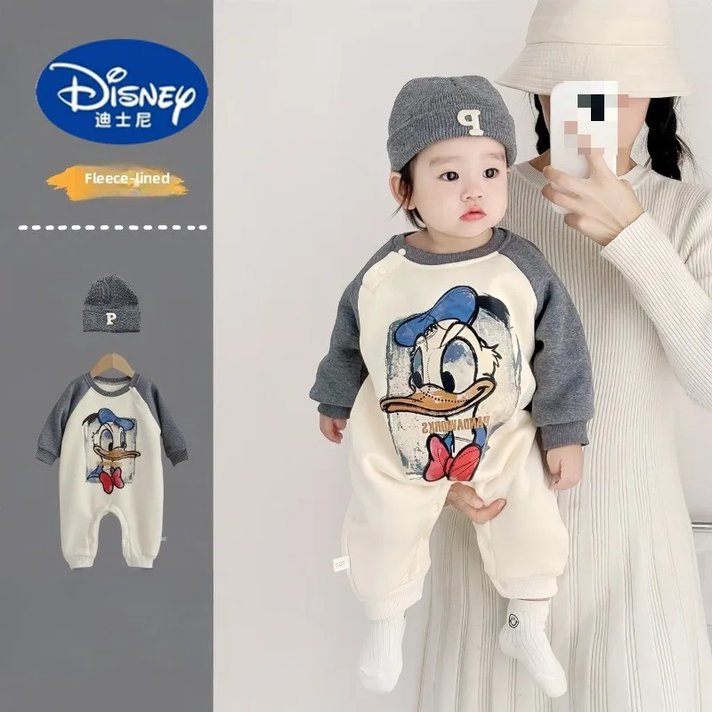 

Disney 2025 Winter Baby Ducks Fleece Romper | Cozy Retro Outfit for Infant Boys & Girls | Outdoor Jumpsuit