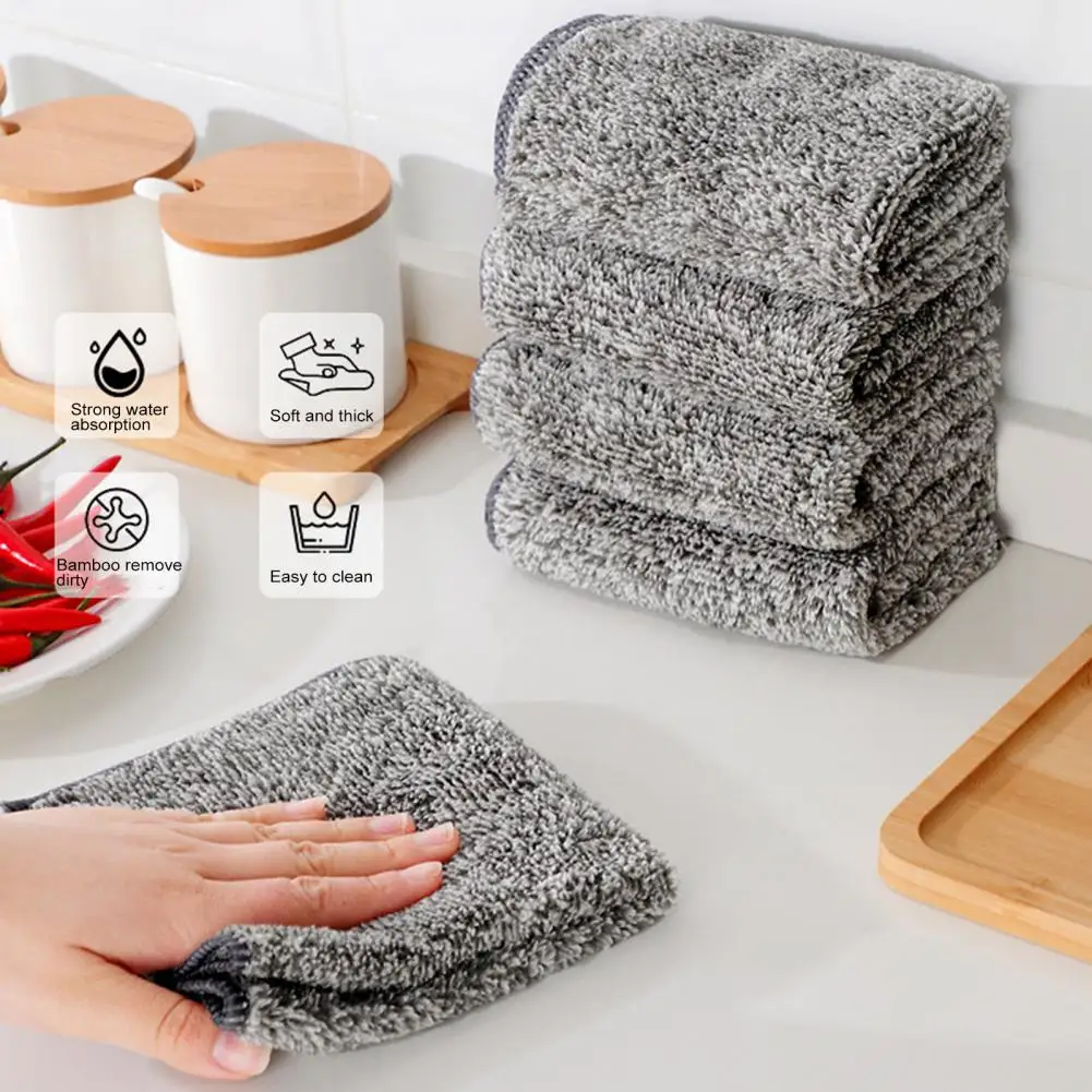 Toalla para platos de descontaminación fuerte, almohadilla resistente a olores, juego de toallas para platos altamente absorbentes con estropajo suave para fuerte