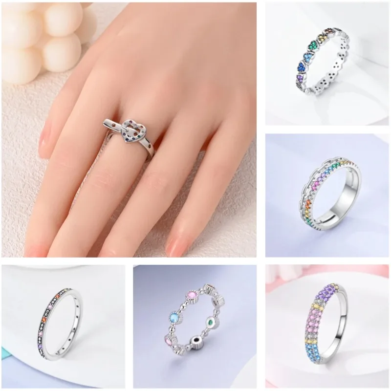 Women's 925 Sterling Silver Hand of Fatima Zircon Wedding Ring