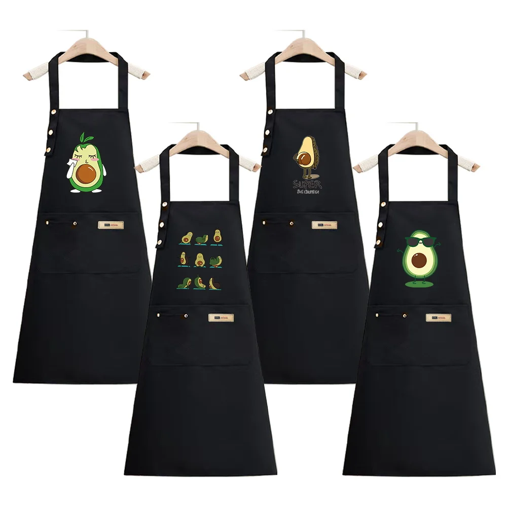 

Apron Cook Clothes Kitchen Essential Adjustable Straps Multiple Pockets Waterproof Stain-Resistant Baking Accessory Avocado