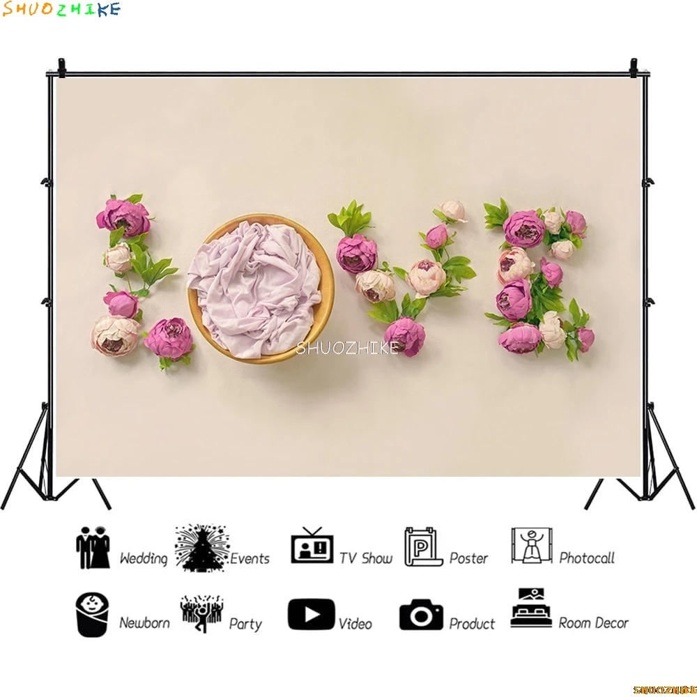 SHUOZHIKE حديثي الولادة صورة التصوير خلفية الزهور سوينغ عيد ميلاد الفن خلفية الطفل معرض الصور الدعائم BG-01