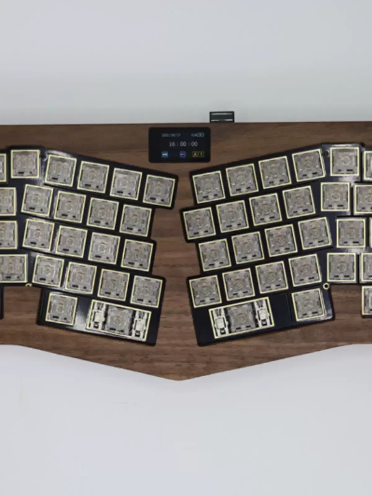 Walnut wood keyboard palmrest hand rest Alice Spring layout keyboard wood hotswap RGB bluetooth 2.4g wireless