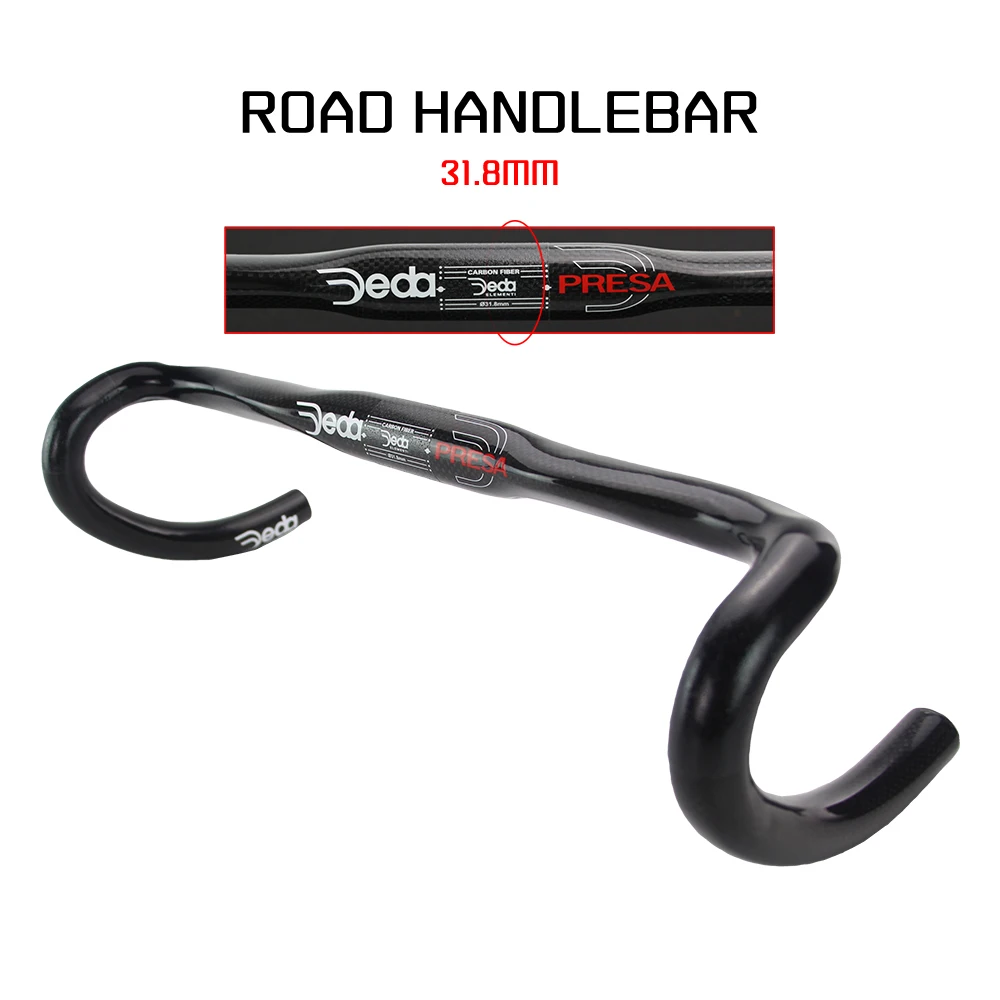 Deda-Full Carbon 3K Gloss 380mm/400mm/420mm/440mm Oval Road Bike Handlebar, Clamp 31.8mmT800, Bicycle Accessories, Bicycle Part