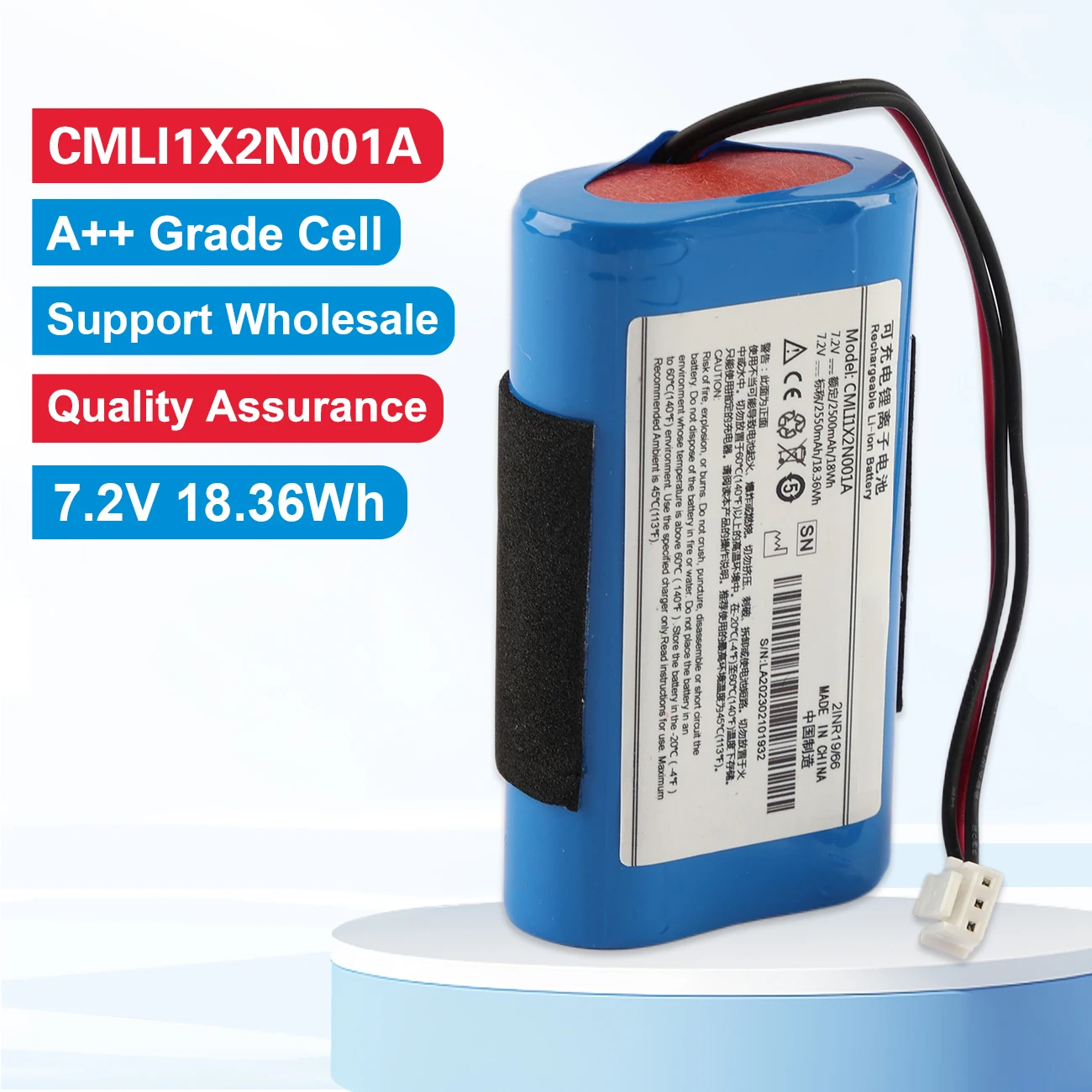 CMLI1X2N001A Rechargeable Li-ion Battery For ME660A Infusion pump 7.2V 2550mAh/18.36Wh Fast Delivery