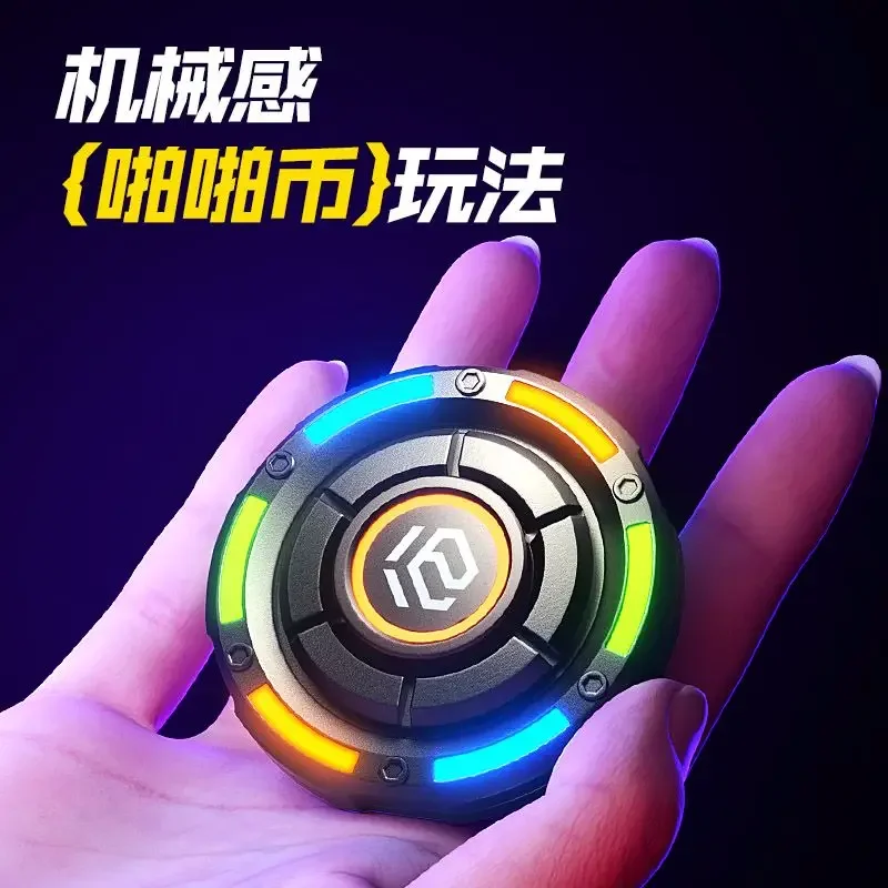 Luminous Fidget Spinner Metal Push Slider PPB Magnetic Fidget Toys Office Adult Stress Relief Toy Hand Spinner Gifts for Kids