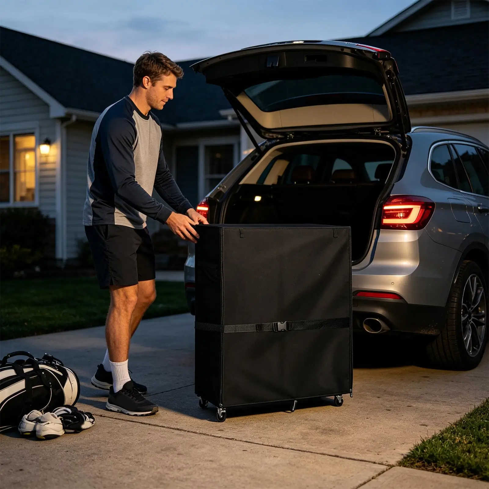 Golf Bag Storage Cover Dustproof UV Protection With Drawstring Workout Equipment Protective Cover For Home Garage Storage Room