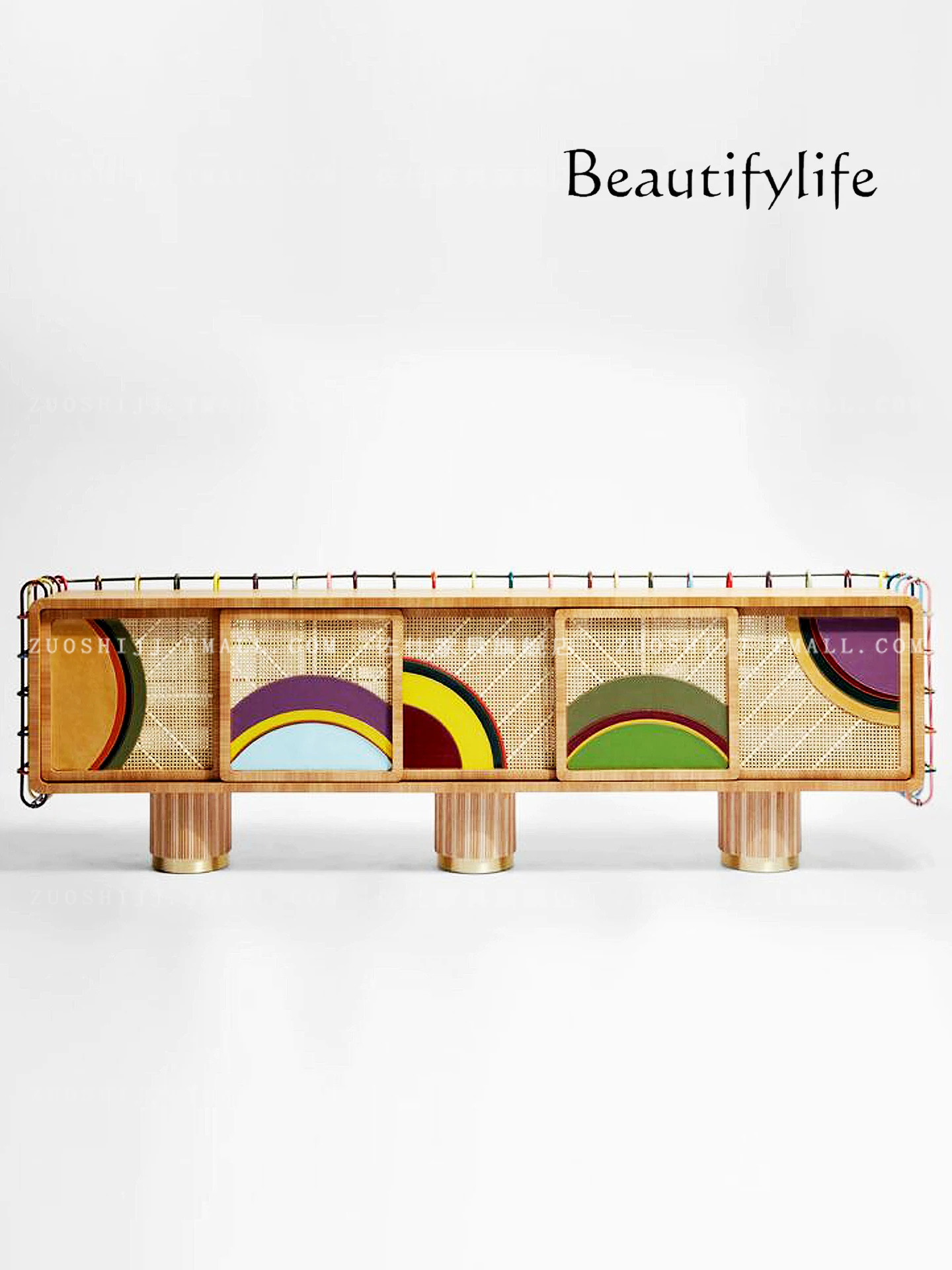 

Шкаф для телевизора с высоким полом, современный легкий роскошный шкаф для телевизора, средневековый аудиовизуальный шкаф из массива дерева из ротанга для гостиной, дома