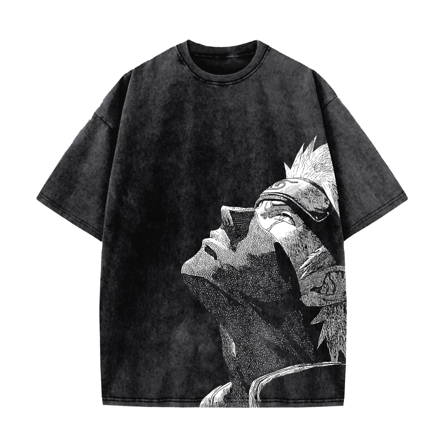 

Anime Naruto Kakashi T-shirt Harajuku Retro Cotton Washed T-shirt Men Hip-hop Streetwear Oversized Women Short Sleeves Unisex