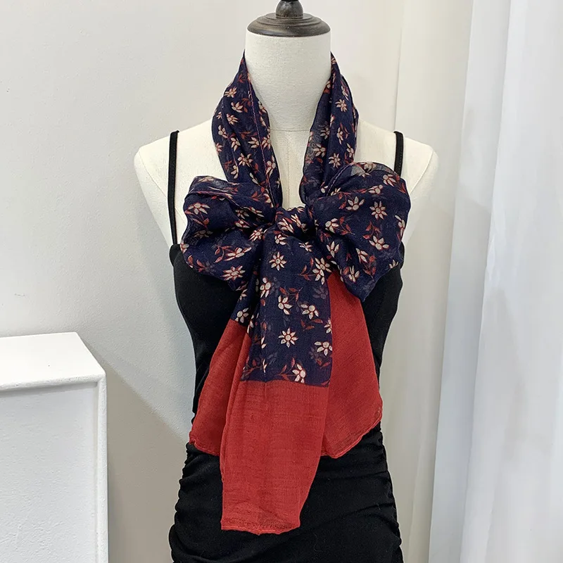 

Fashion Flora Silk Scarf Shawls Flower Sunscreen Mesh Neck Scarves Korean Style Neckerchief Outdoor