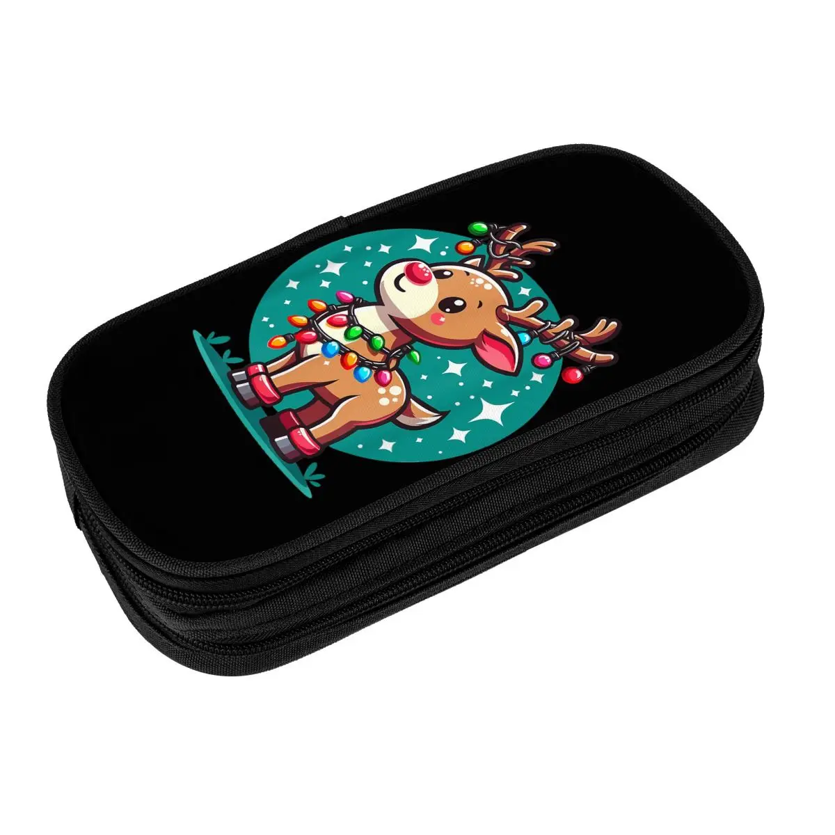 Rudolph The Red-Nosed Reindeer Pencil Case College Pencil Box Boy Girl Canvas Retro School Pencil Cases Custom Supplies