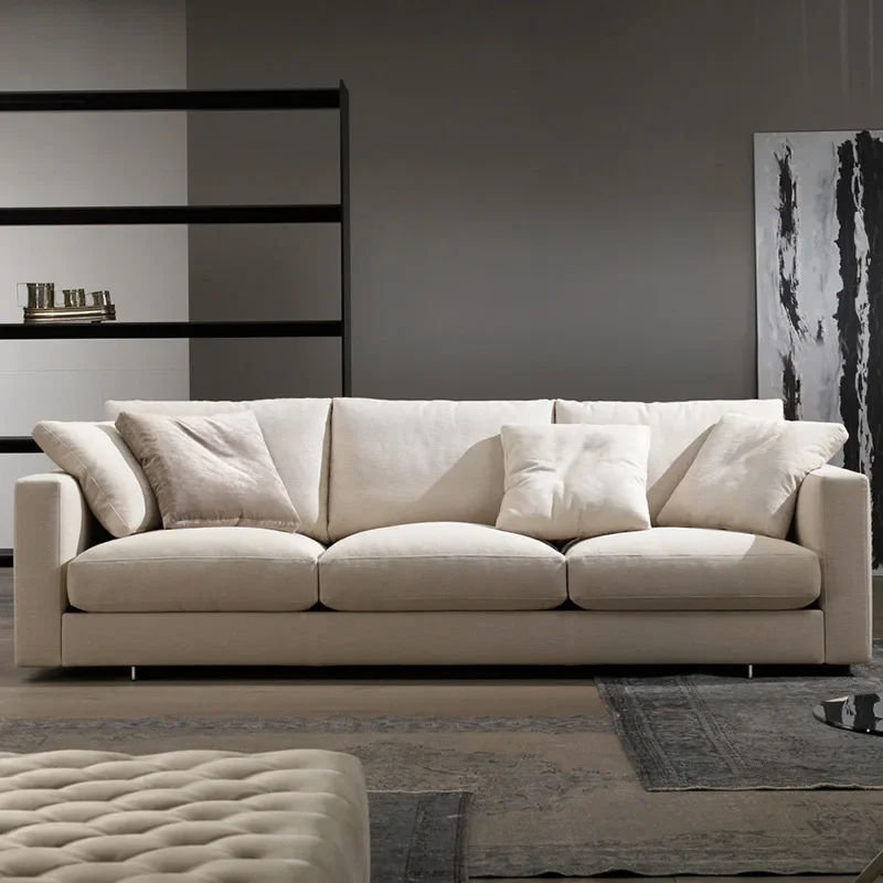 Fabric sofa living room minimalist modern Nordic fashion small and medium-sized apartment model room bedroom three person sofa