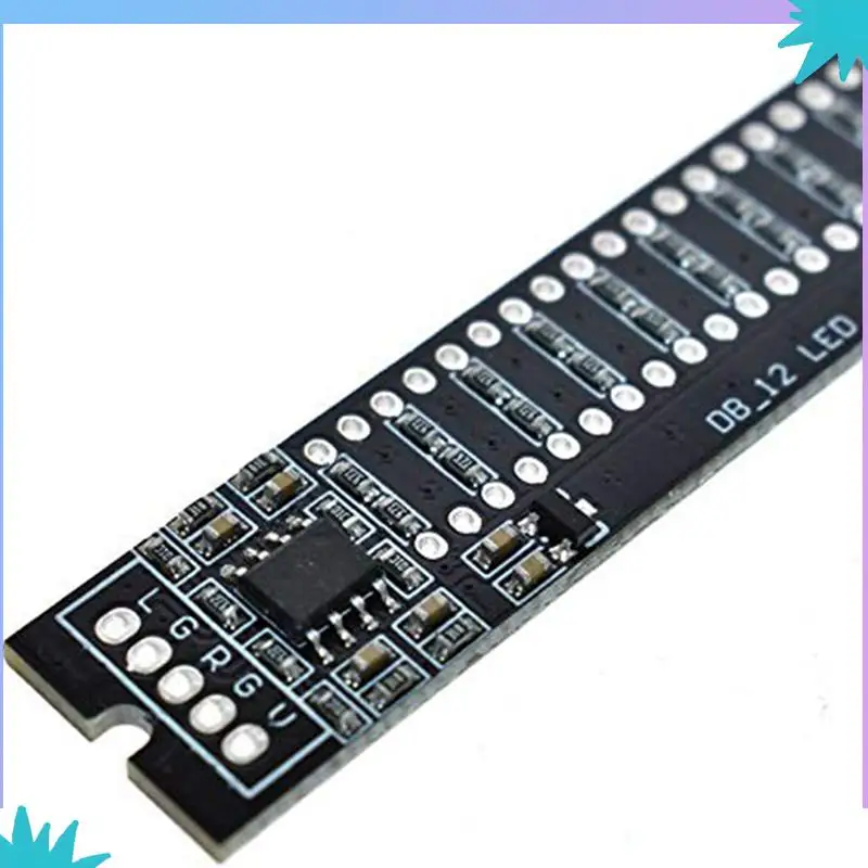 ABZW 2X 미니 듀얼 12 레벨 표시기 VU 미터 스테레오 증폭기 보드 AGC 모드, DIY 키트가있는 조정 가능한 광속 보드