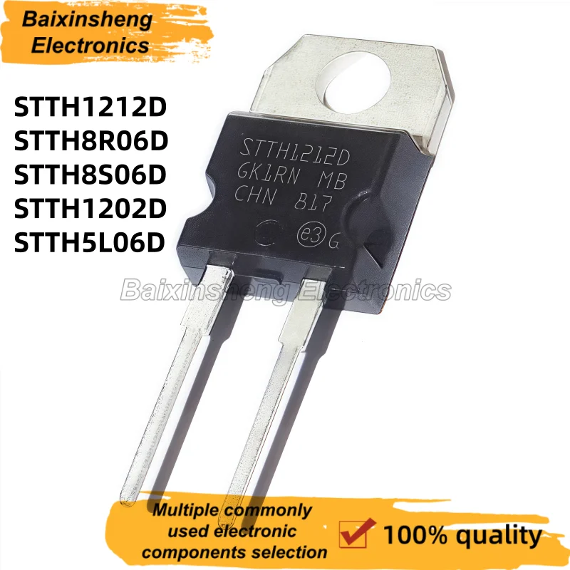 10 Pieces, STTH1212D, STTH8R06D, STTH8S06D, STTH1202D, STTH5L06D, TO220-2PIN, Schottky Diode