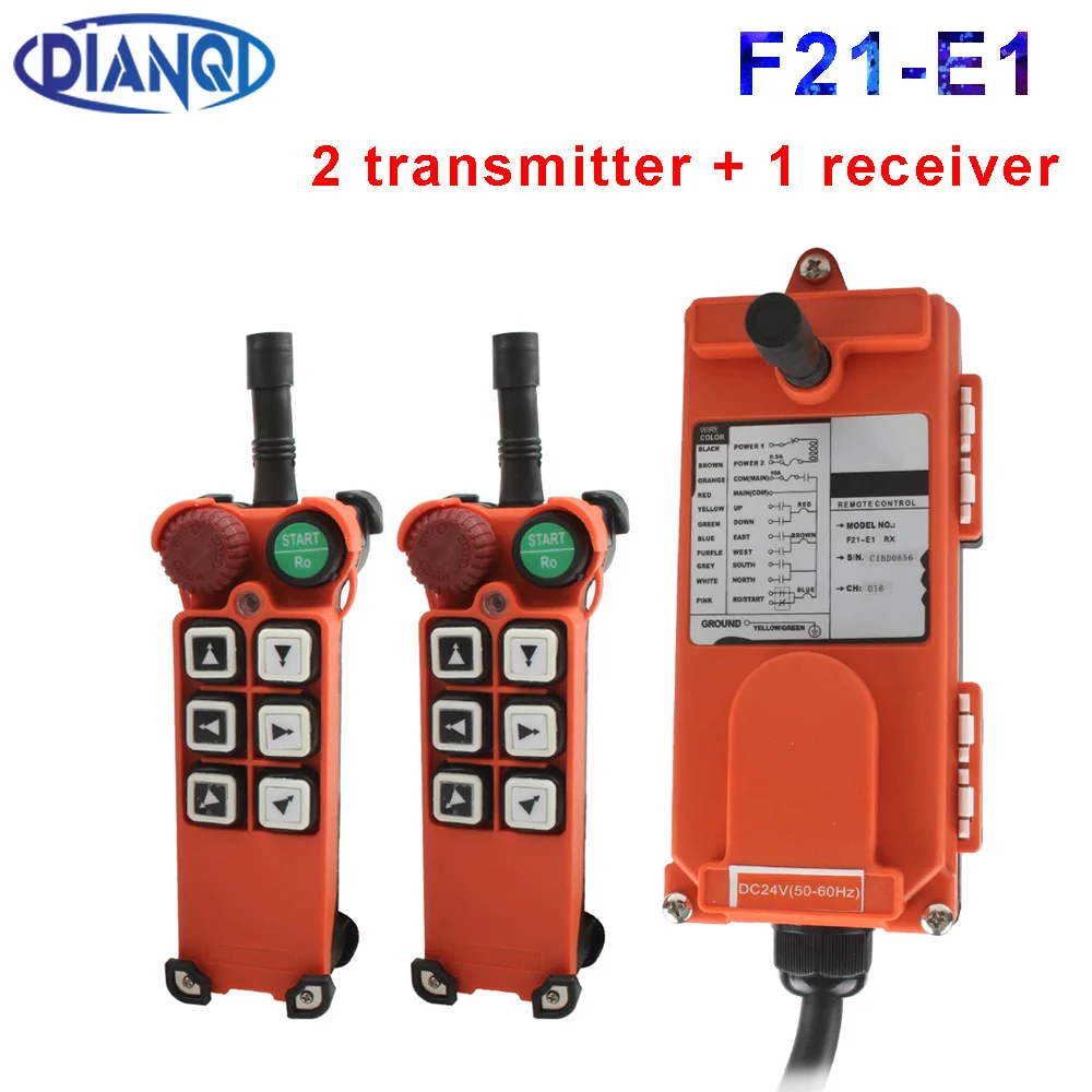 380V 12V 24V 220V Industrial remote controller switches Hoist Crane Control Lift Crane 2 transmitter + 1 receiver F21-E1