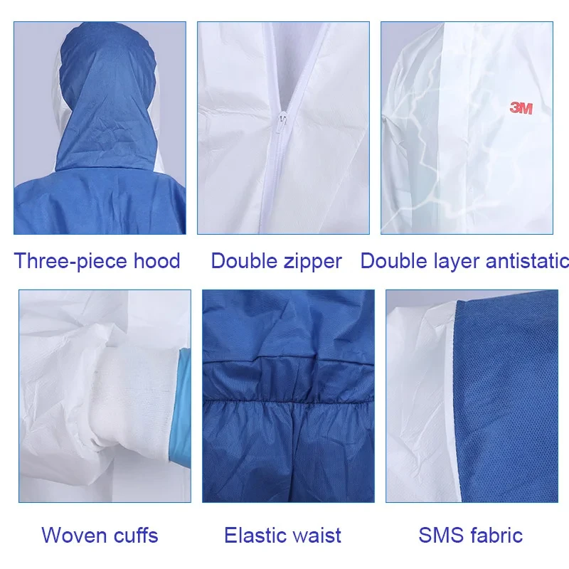 3M 4535 Chemical Protective Coverall Jumpsuit with Hood SMS Material Breathable Dustproof Pesticide Painting Clothing