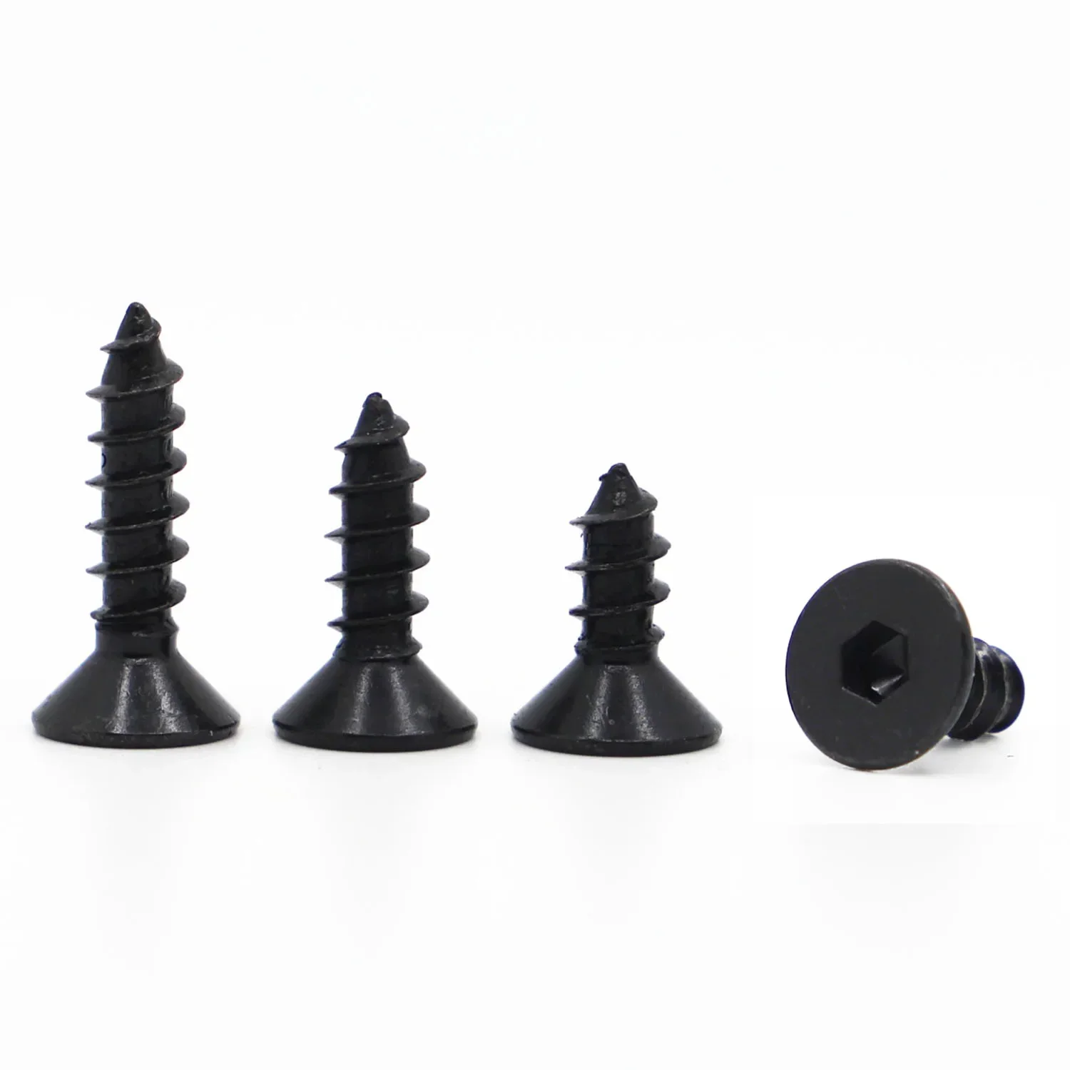 Black 8.8 Strength Carbon Steel Hex Flat Countersunk Socket Head Self Tapping Screws M3 M4 M5 M6