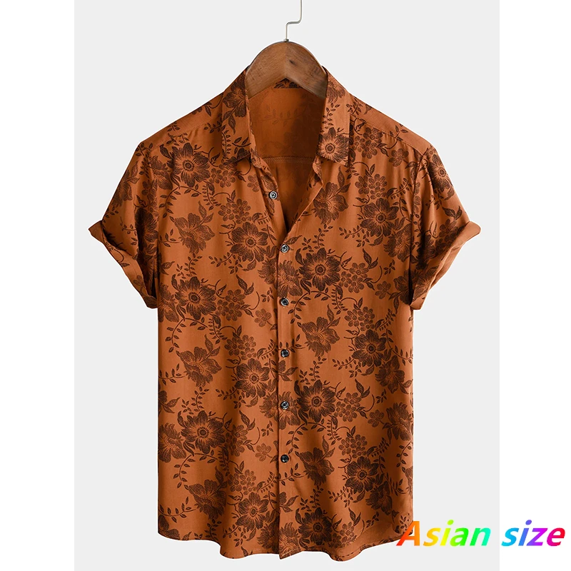 

2025 New Men's Shirt Polyester Fashion Casual Graphic Beach Shirt Summer Daily Short Sleeve Oversized Loose Hawaiian Shirts Tops