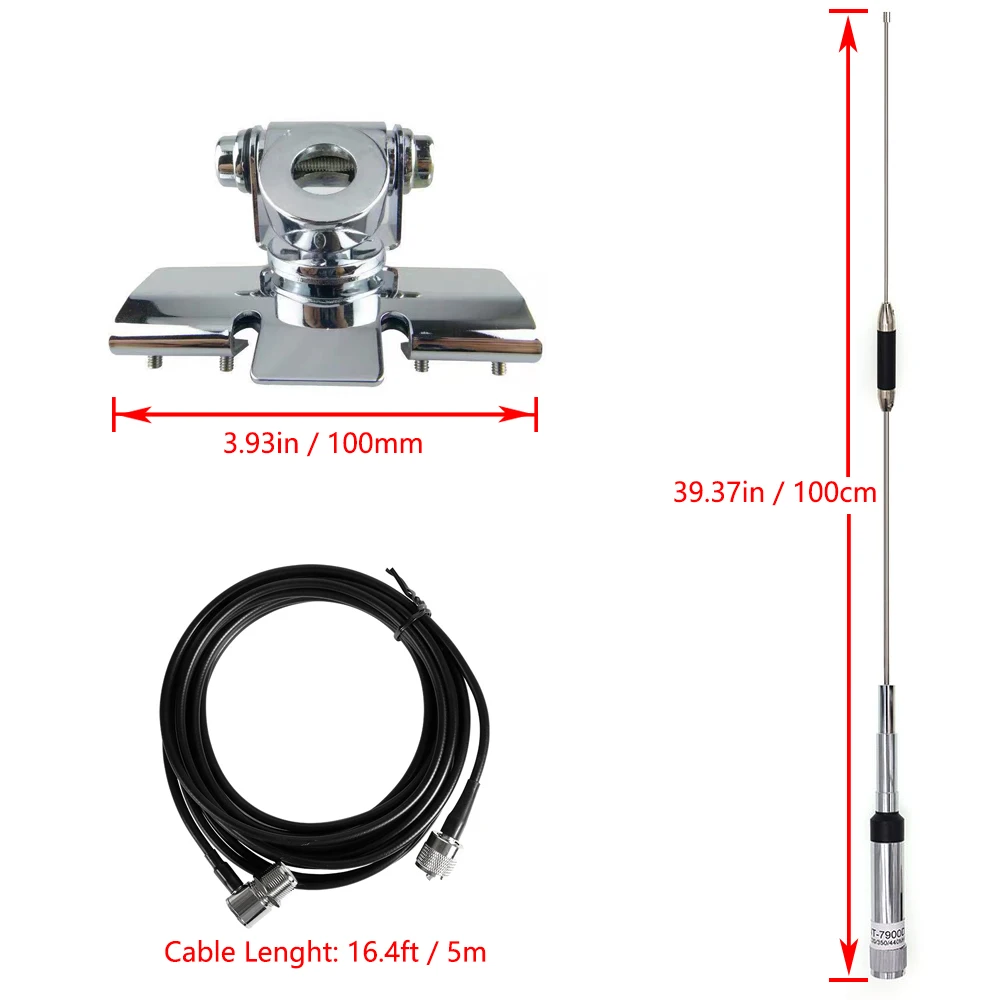 Imagem -06 - Antena Quad Band para Qyt Kt-7900d Kt8900d Kt9900 Walkie Talkie Rádio Móvel 144 Mhz 220 Mhz 350 Mhz 440mhz Ant7900d