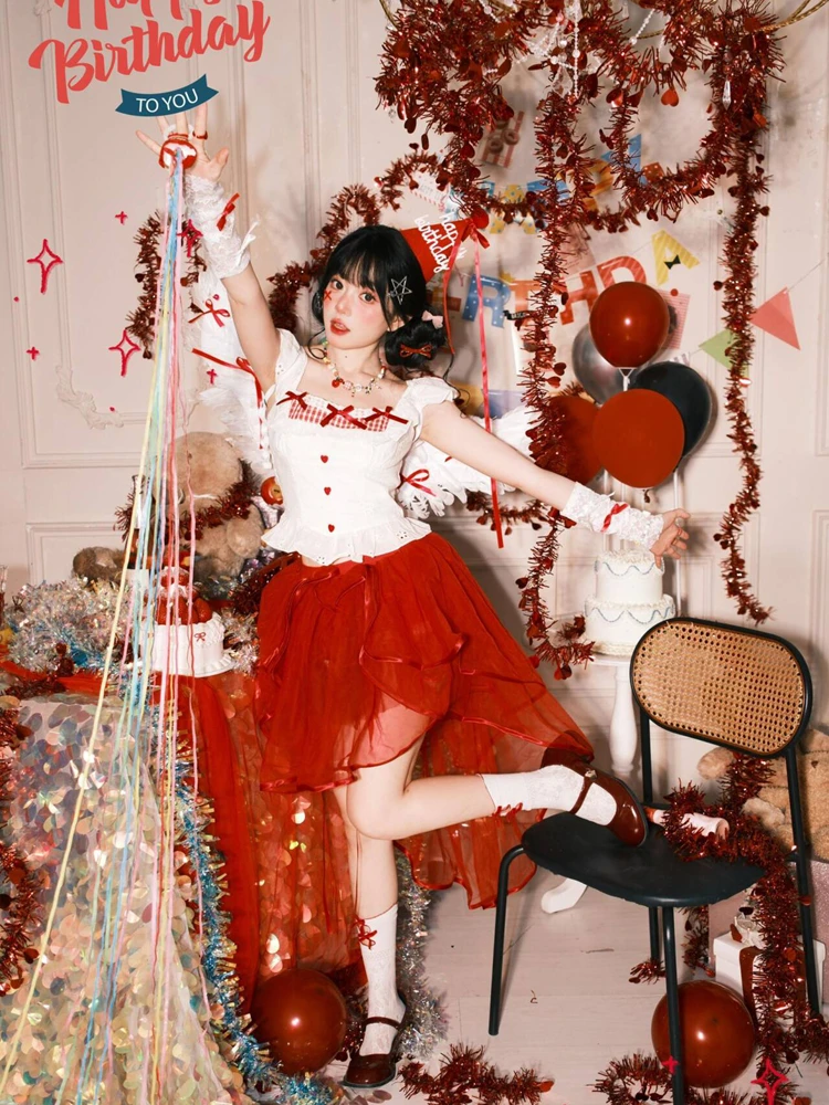 

2026 New Red Princess Style Girl Atmosphere Birthday Photography Costume New Arrival Stage Performance Traditional Chinese Cl...