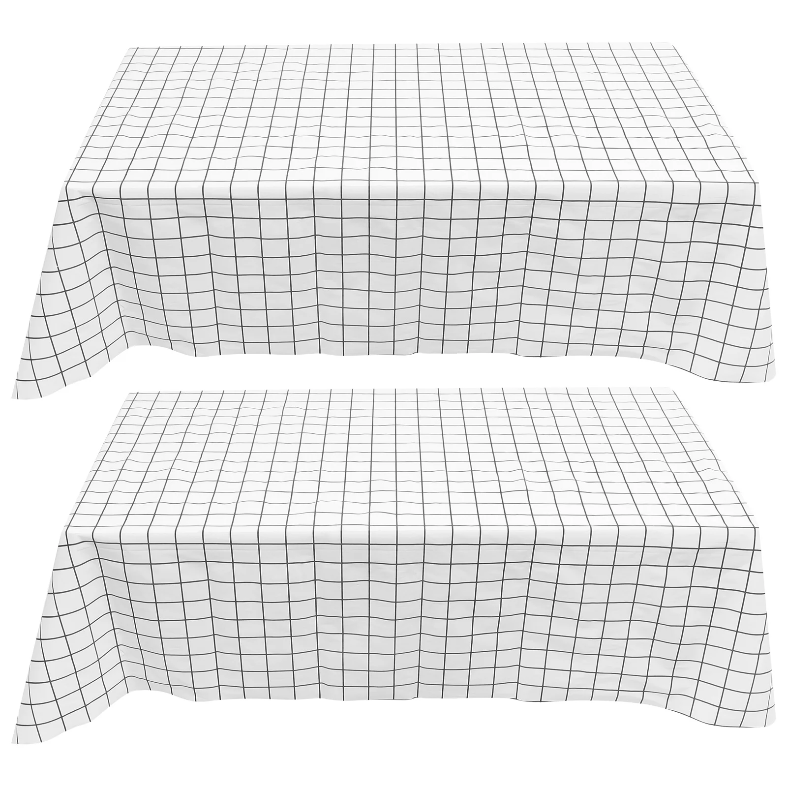 

2Pcs Oilproof Waterproof Plaid Table Cloth Cover Scratch-Resistant Outdoor Picnic Table Protection Tablecloth