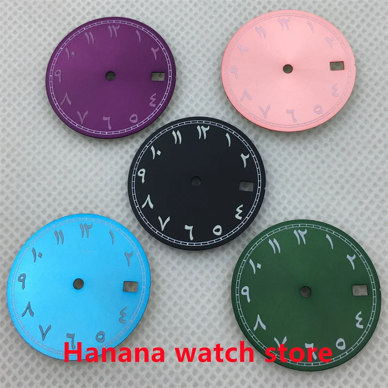 29mm dial black/blue/green/pink/purple watch dial Roman index suitable for NH35 NH36 movement watch accessories