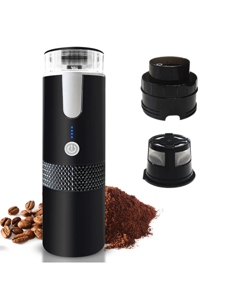 Portable Electric Espresso Coffee Machines Mini Coffee Maker with Cup Coffee Powder and Capsule Bin Rechargeable Automatic Brew