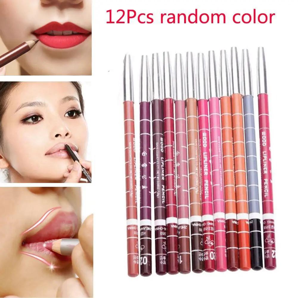 12 pezzi/set matite per ragazza 15 cm pezzi professionali pezzi set di colori per strumenti matita per labbra matita per labbra impermeabile