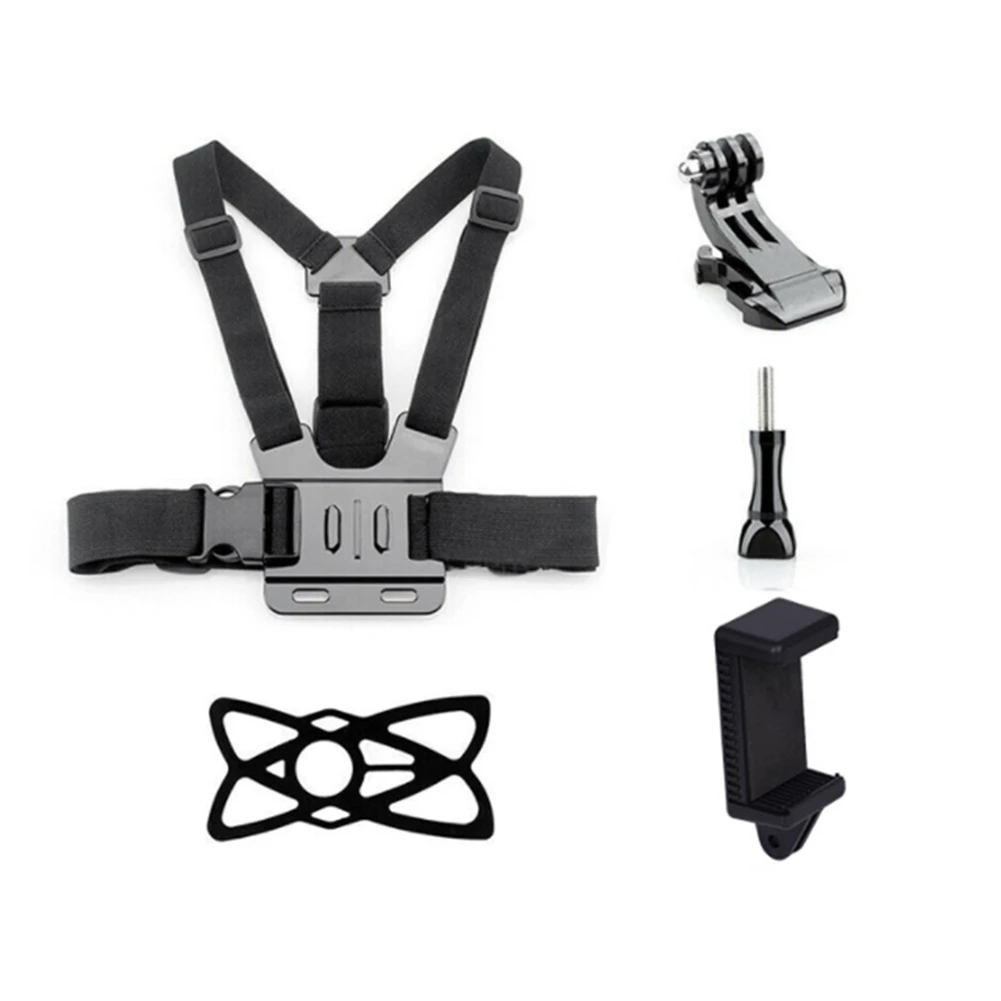 Suporte ajustável universal do grampo do telefone, cinto de peito Mount, apto para Gopro Hero 10, 9, 8, 7, 4K