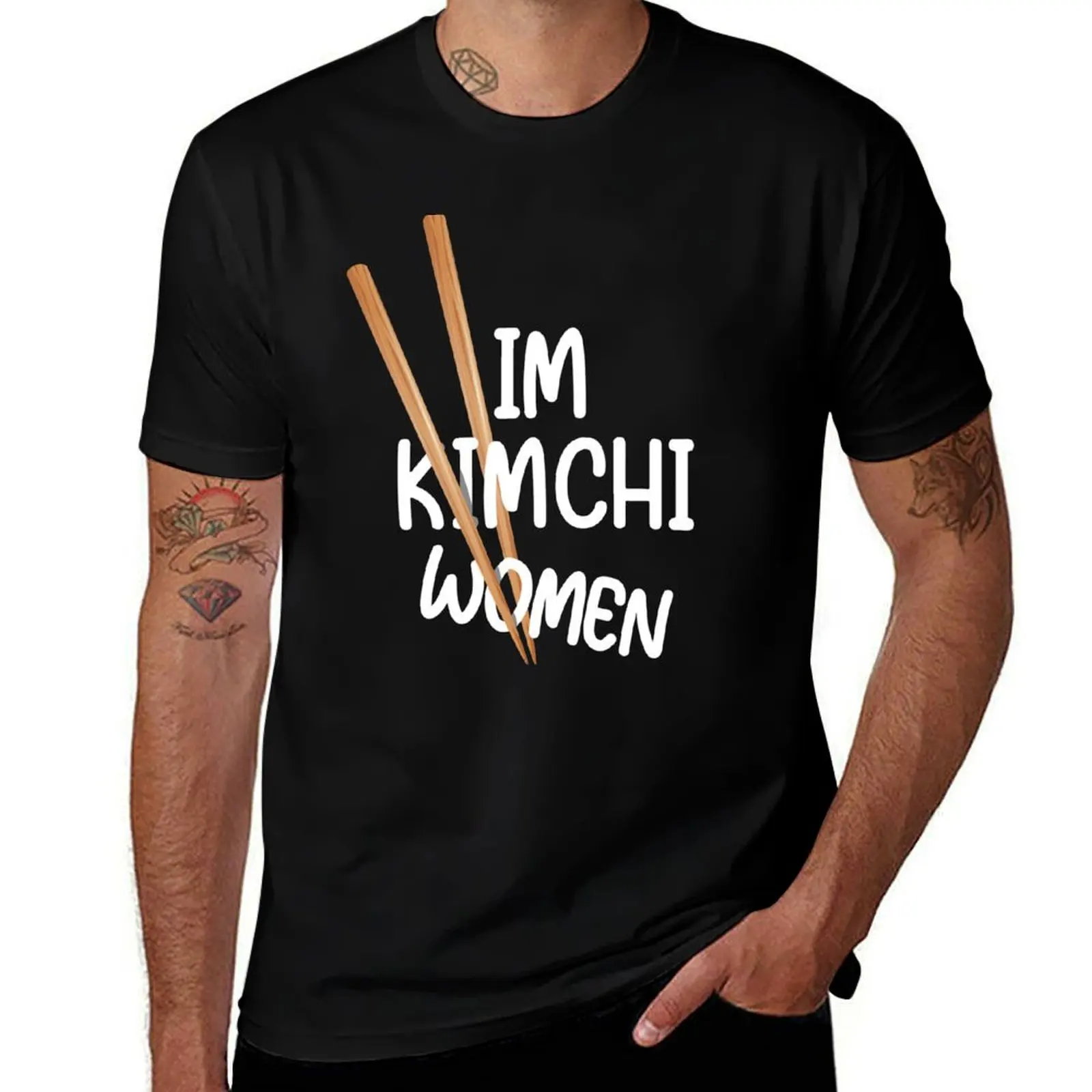 Футболка с принтом Kimchi, модная повседневная футболка с коротким рукавом