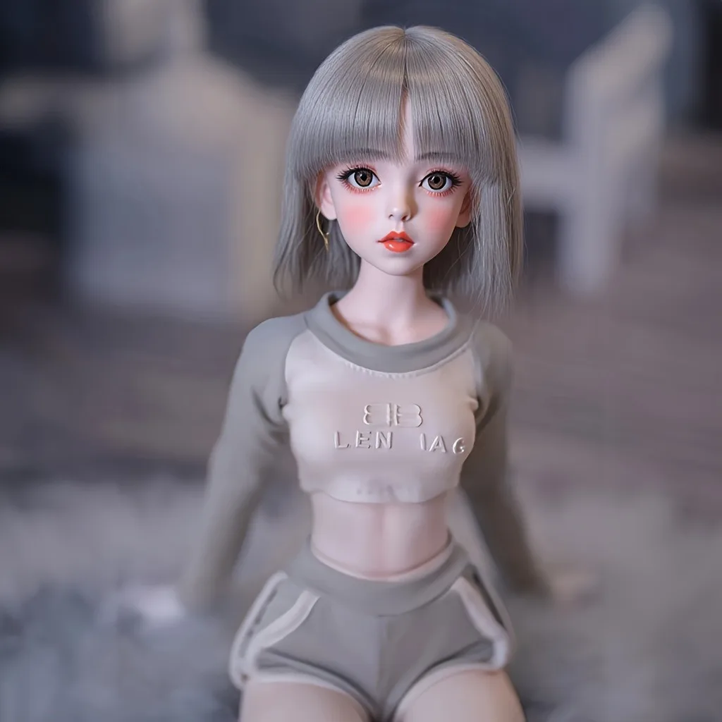 Anime-Puppe mit 68 Zentimeter, perfekte Freundin, abnehmbarer Kopf mit Perücke, verstellbarer Körper aus TPE-Material, weich (ohne Kleidung)