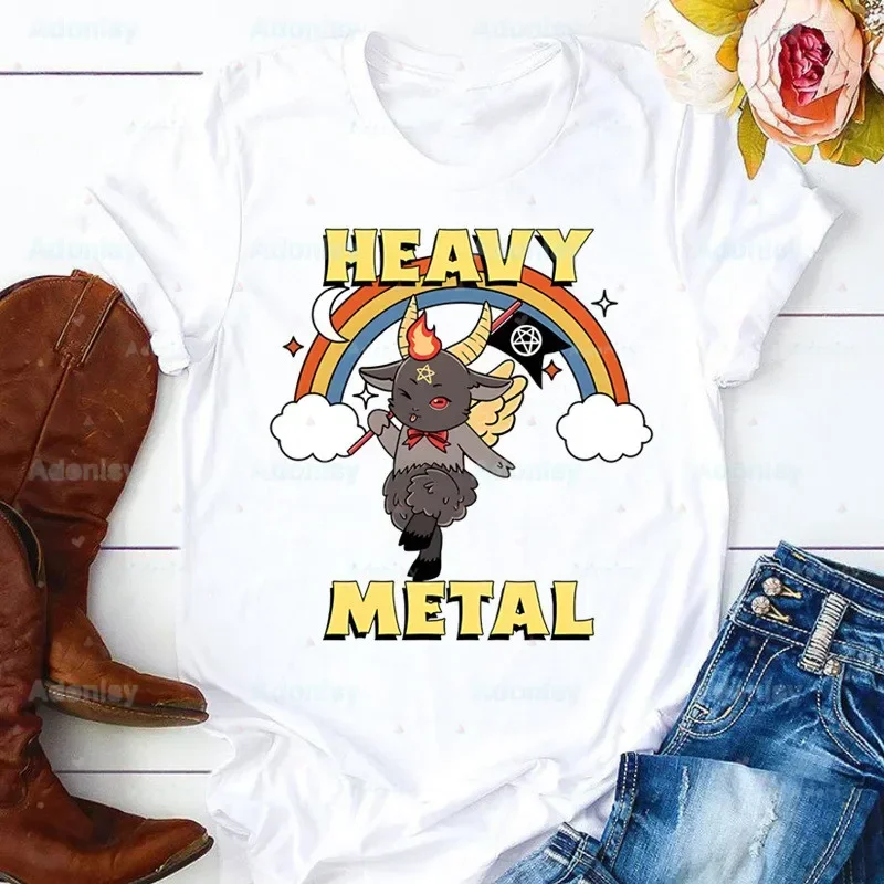 

Baphomet Satan Evil Mom Summer Printed T Shirt Men Retro Washed Tops Tees Harajuku Tshirt Streetwear Hip Hop Male T-shirts