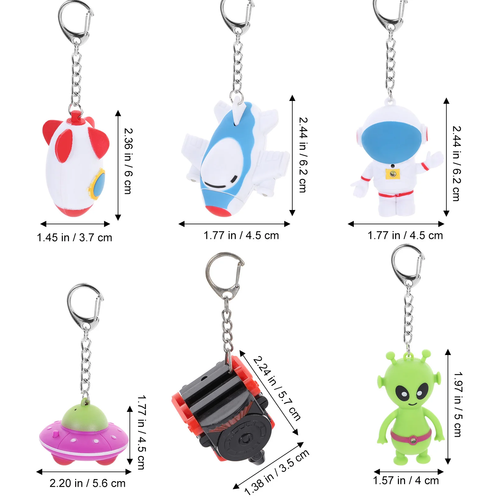 

6Pcs Animal Flashlight Keychain Hanging Decor Kids Pediatric Nurse Badge Accessories Cute Key Chain Light