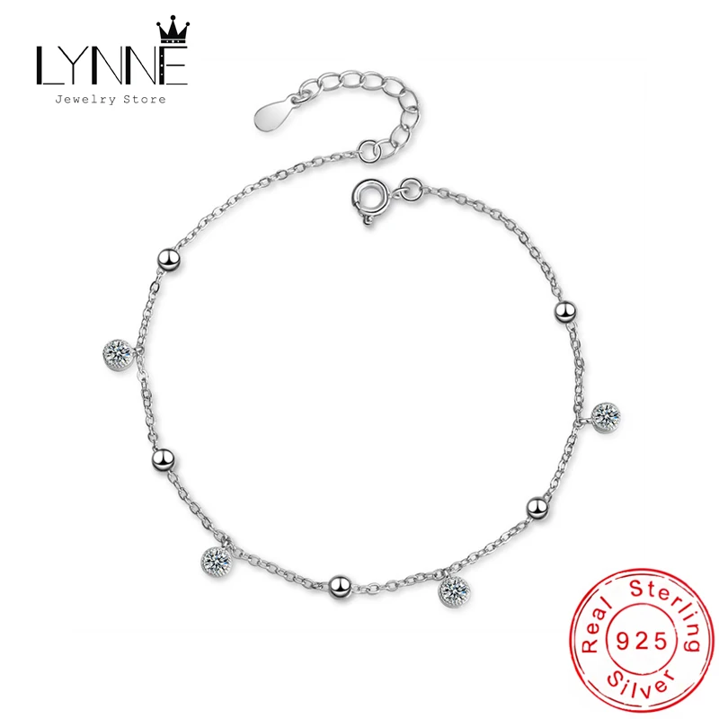 Nowa moda Bohemia Błyszcząca okrągła cyrkonia Wisiorek Anklets Biżuteria damska 925 Sterling Silver Sexy Beach Circle Rhinestone Foot Chain