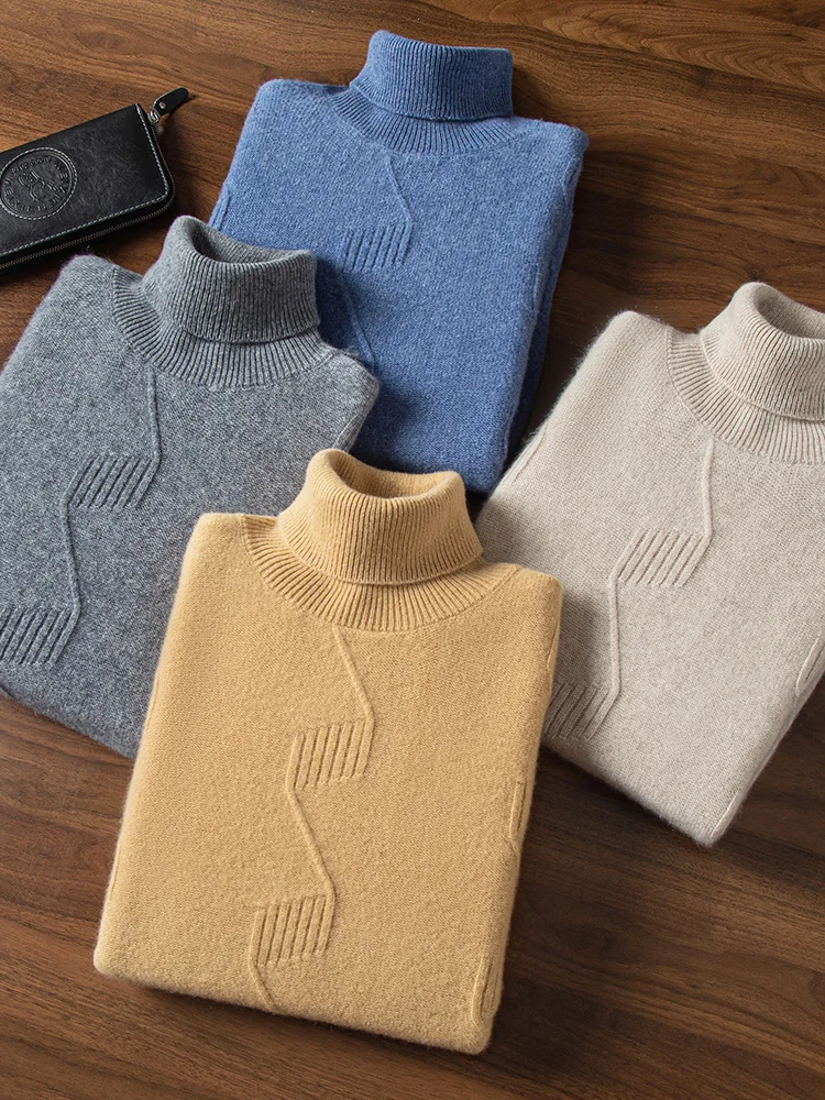 

Мужская водолазка, кашемировый свитер, осень-зима, толстый пуловер, трикотаж из 100% кашемира, базовые умные повседневные джемперы, мягкая теплая одежда