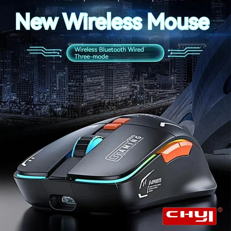 

Chuyi G308 2.4G Bluetooth Dual Mode Wireless Mouse Rechargeable RGB Luminous Silent 4000Dpi Ergonomic Mice For PC Office Laptop