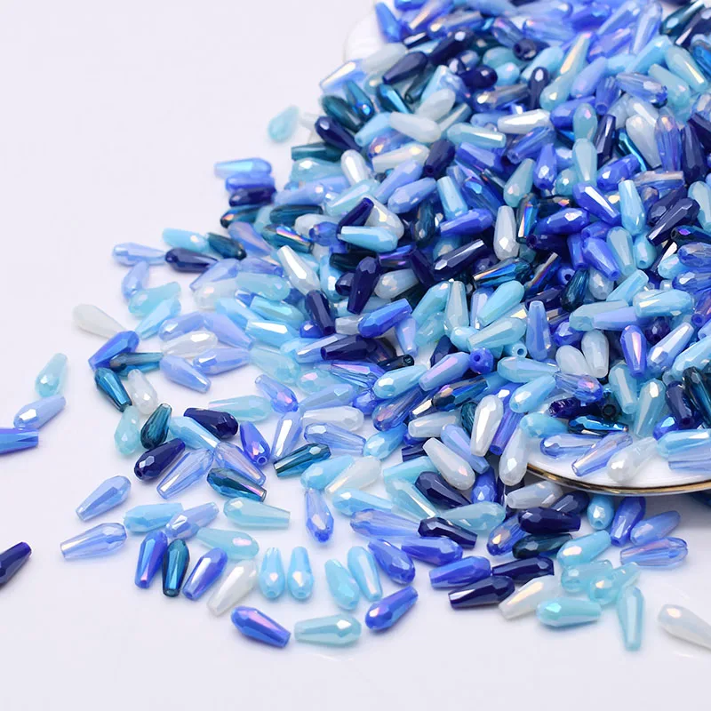 New Color 9.5x4mm 60pcs/lot Water Drop Shape Crystal Glass Beads Faceted Loose Beads for Jewelry Making DIY  Necklace Bracelet