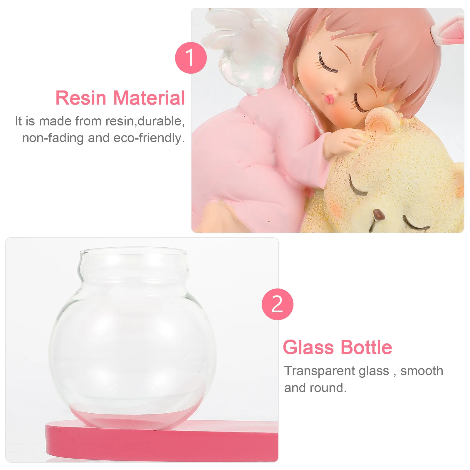 

1Set Glass Flower Vase Hydroponic Vase Lightweight Resin Desktop Ornament Plant Holder Decoration Tabletop Ornaments