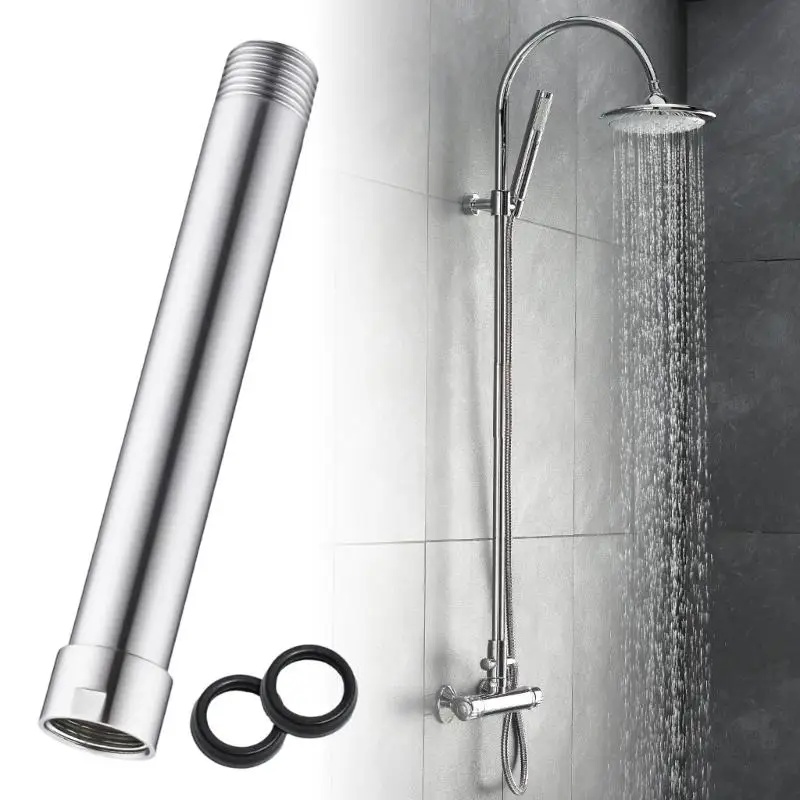Picture 5: 652F Elegant Shower Extension Pipe Extend Tube Shower Extender Shower Extend Pipe Round Shower Head Extension Rod Enduring